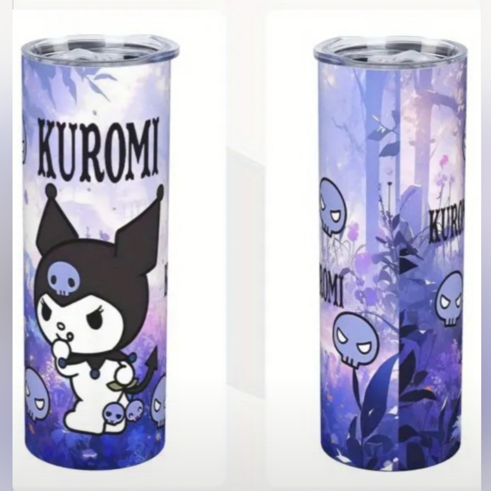 20oz Stainless Steel Tumbler. Kuromi from Hello Kitty. With box and straw.